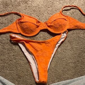 SHEIN Orange Floral Bikini